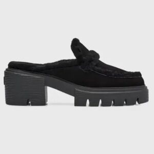 Stuart Weitzman Black Platform Lenox Mules